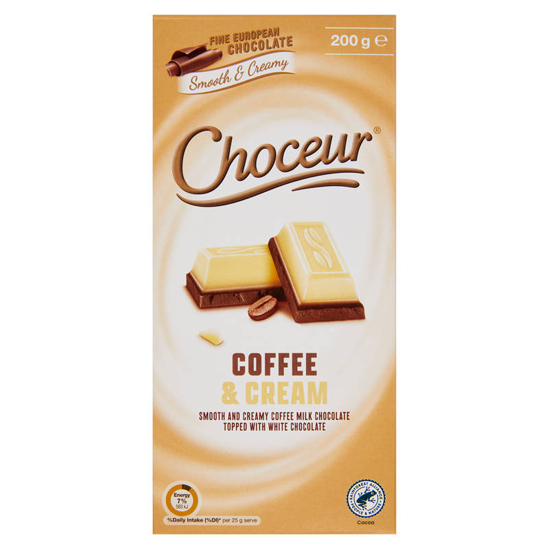 CHOCEUR Coffee & Cream Chocolate Block 200g