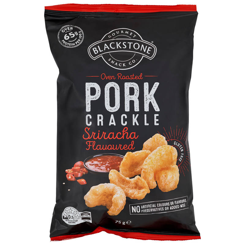Sriracha Flavoured Pork Crackle 75g