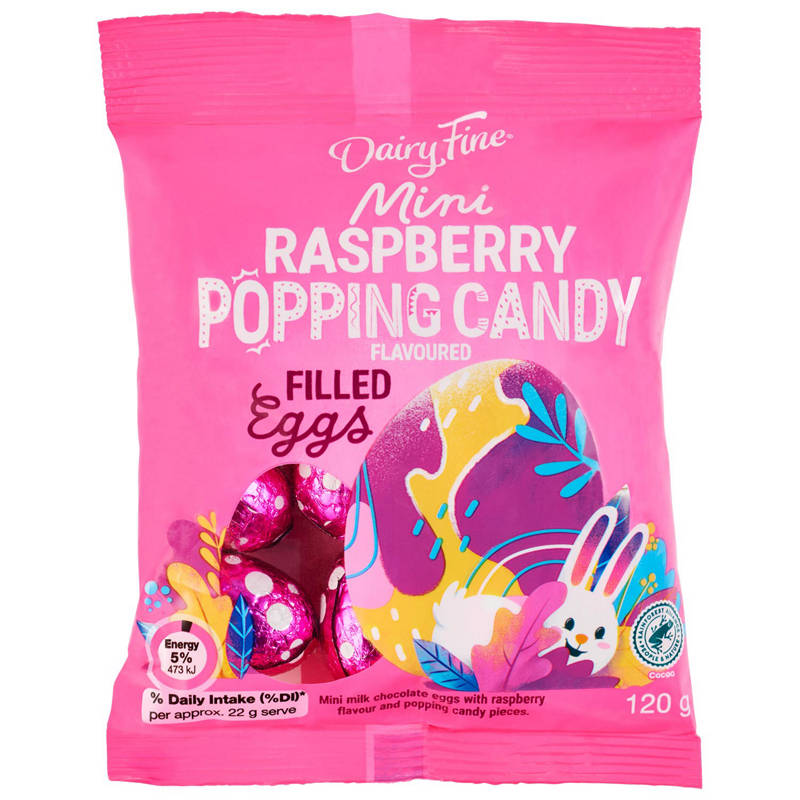 Milk Chocolate Raspberry Popping Candy 120g