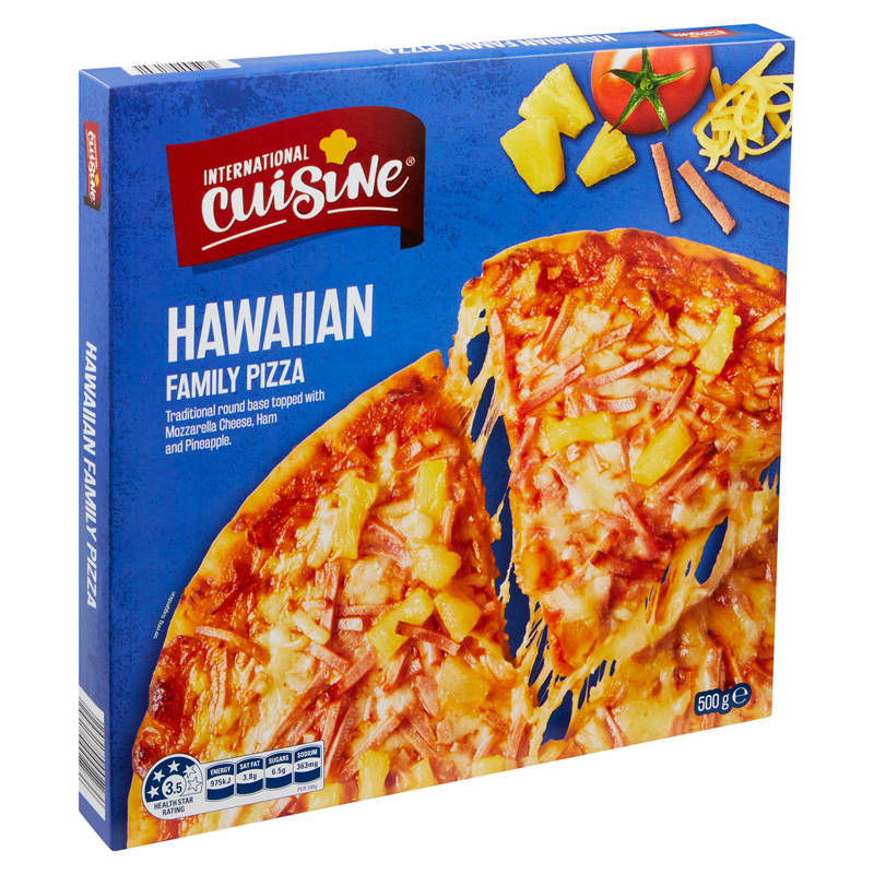 INTERNATIONAL CUISINE Hawaiian Family Pizza 500g