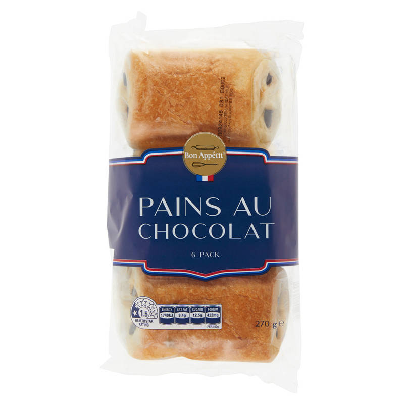 BON APPETIT Pains Au Chocolat 6 Pack 270g