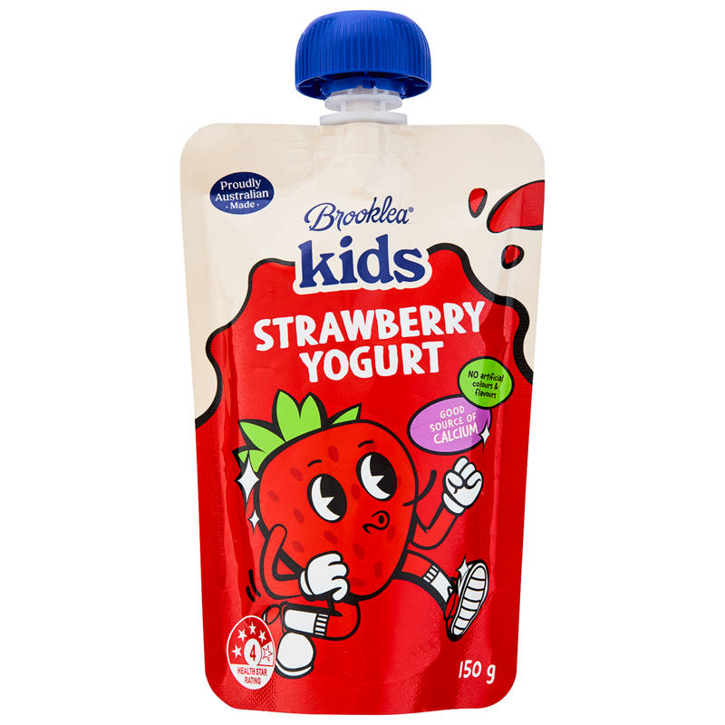 BROOKLEA Strawberry Yogurt Squishy Pouch 150g