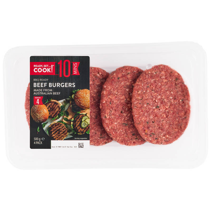 READY, SET…COOK! Beef Burgers 500g