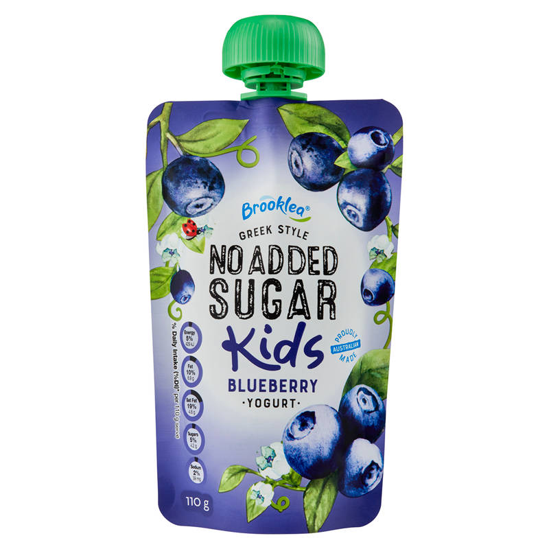 BROOKLEA No Added Sugar Blueberry Yogurt  Pouch 110g