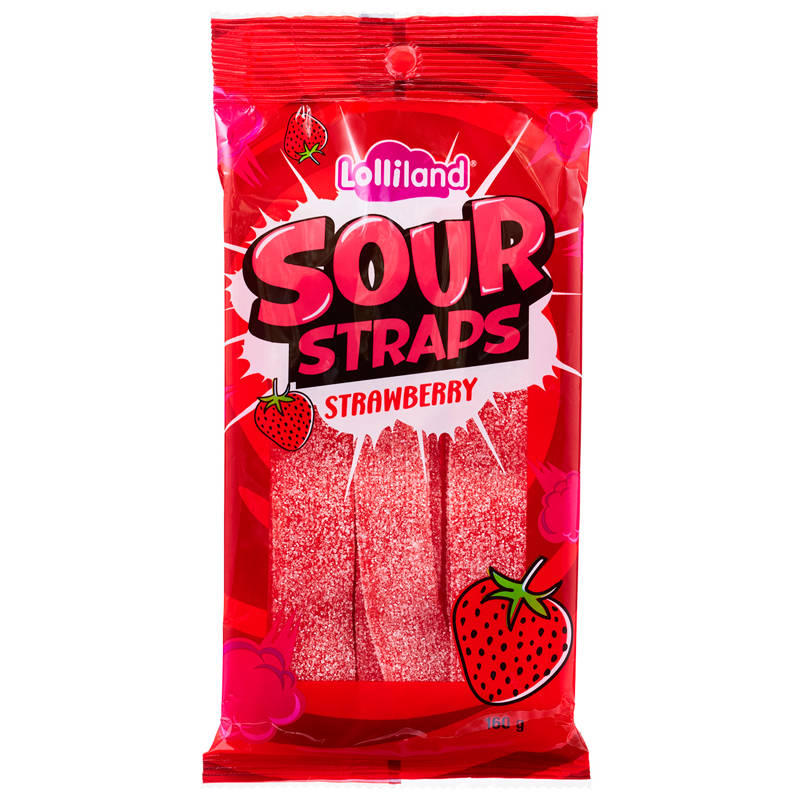 LOLLILAND Sour Straps Strawberry 160g