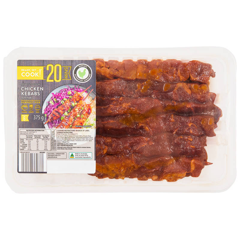 Chicken Teriyaki Kebabs 375g
