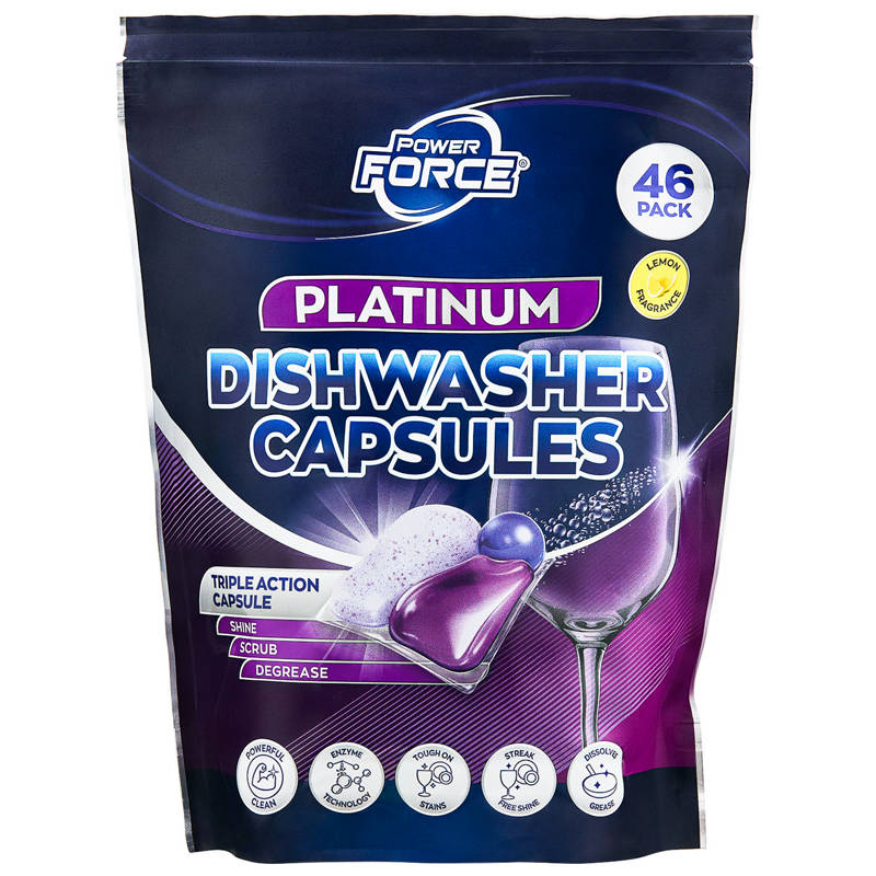 POWER FORCE Platinum Dishwasher Capsules 46pk