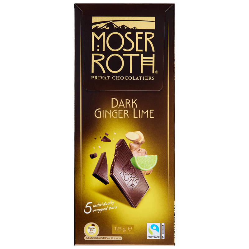 Dark Ginger Lime Chocolate Block 125g