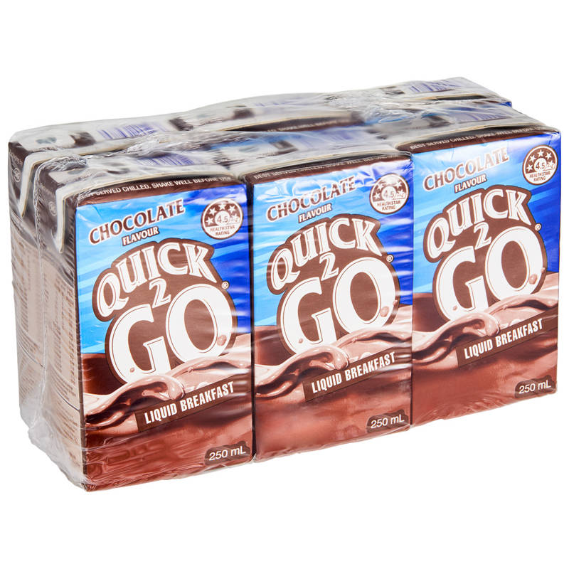 QUICK 2 GO Chocolate Liquid Breakfast 6x250ml
