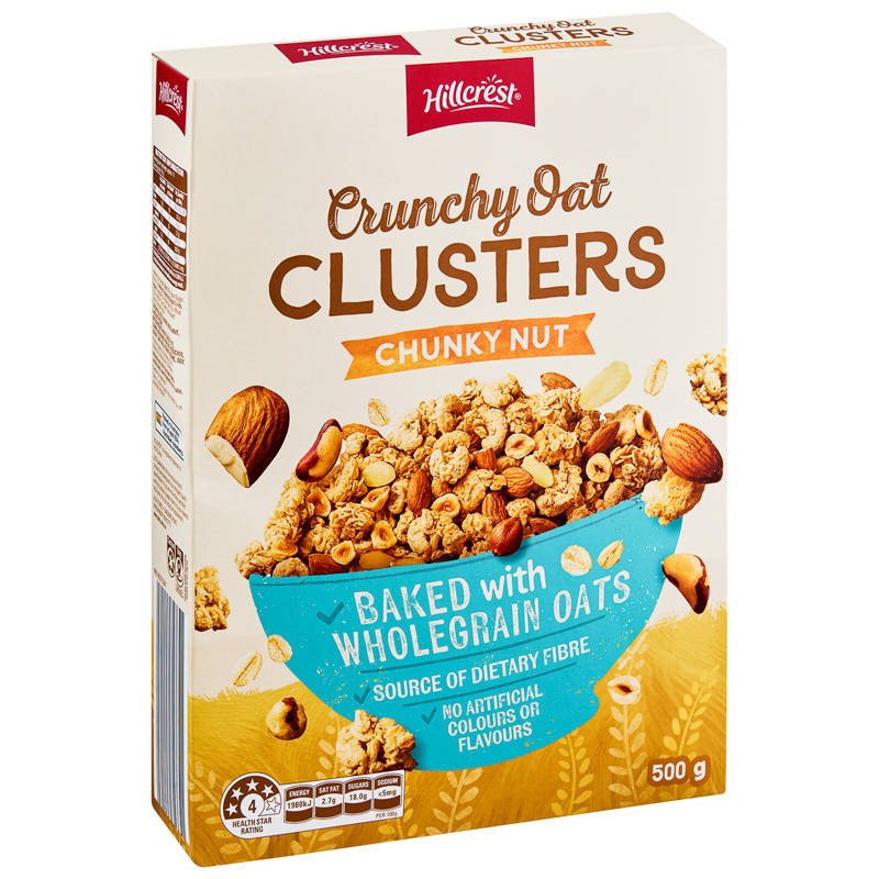 HILLCREST Crunchy Oat Clusters 500g