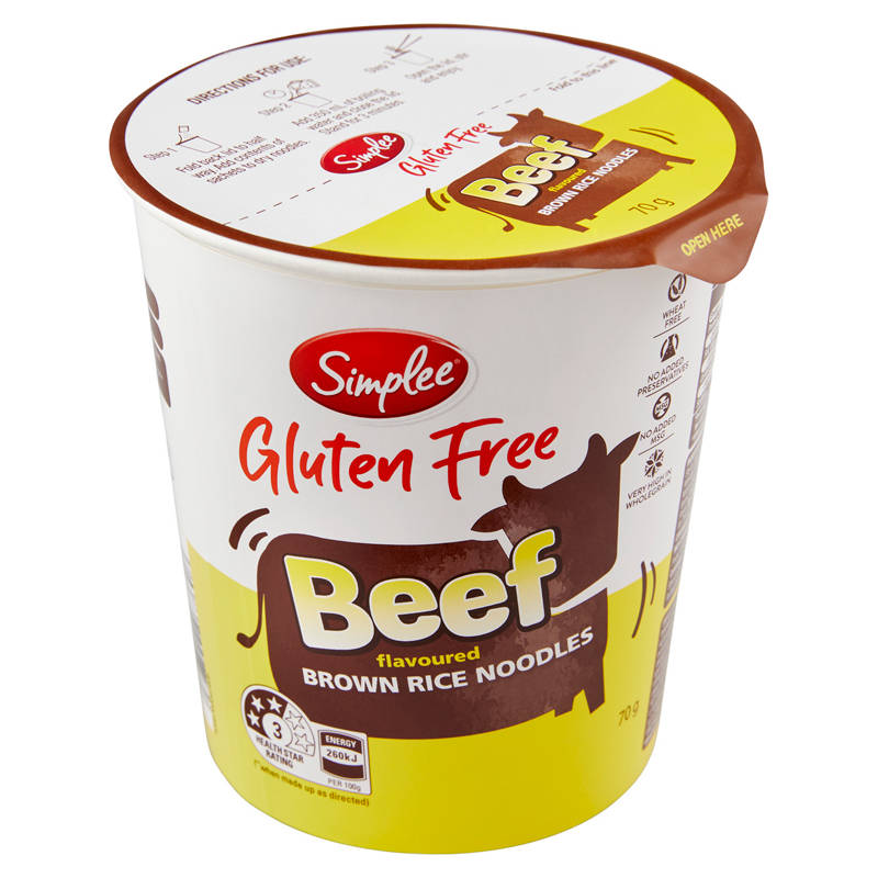 SIMPLEE Gluten Free Beef Cup Noodle 70g