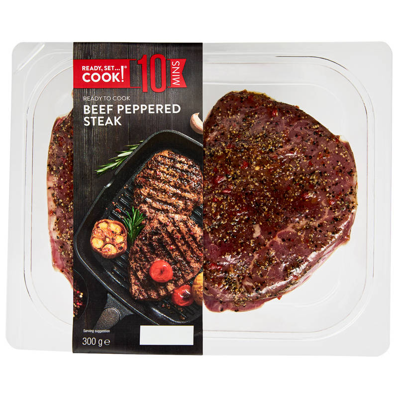 READY, SET…COOK! Beef Peppered Steak 300g
