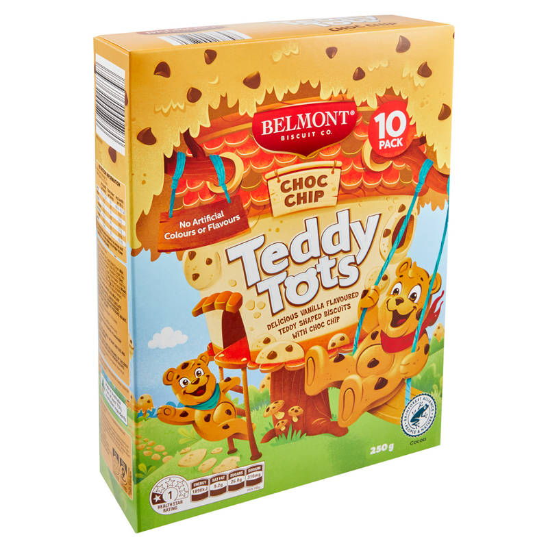 Choc Chip Teddy Tots Biscuits 10 Pack 250g