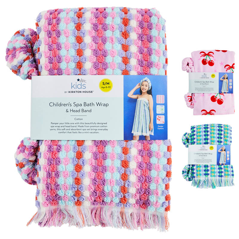 KIRKTON HOUSE Children's Spa Bath Wrap and Head Band