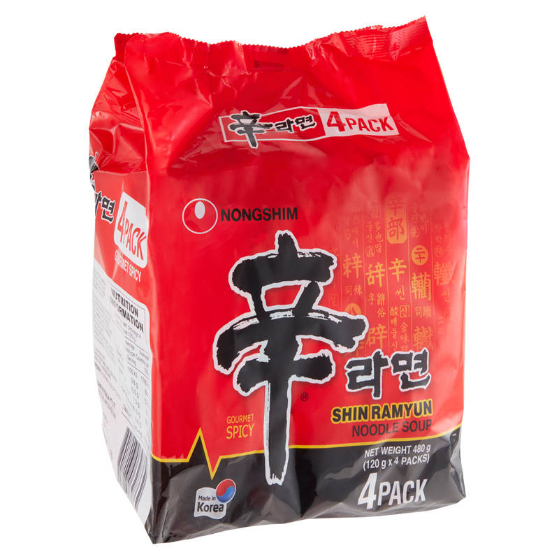 NONG SHIM SHIN RAMYUN Shin Ramyun Noodles 4 Pack 480g