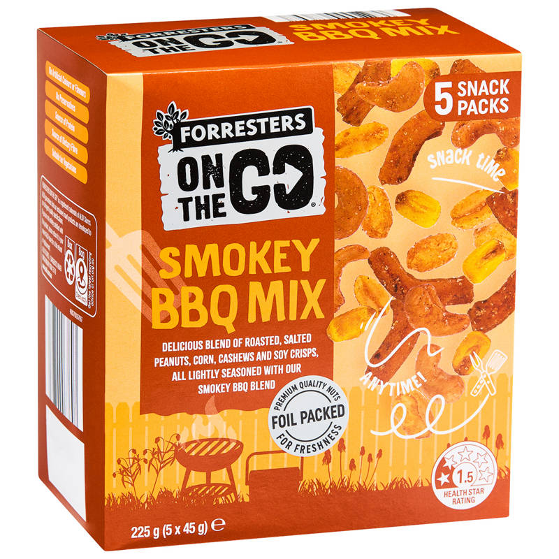 On The Go Smokey BBQ Mix 5 Pack 225g