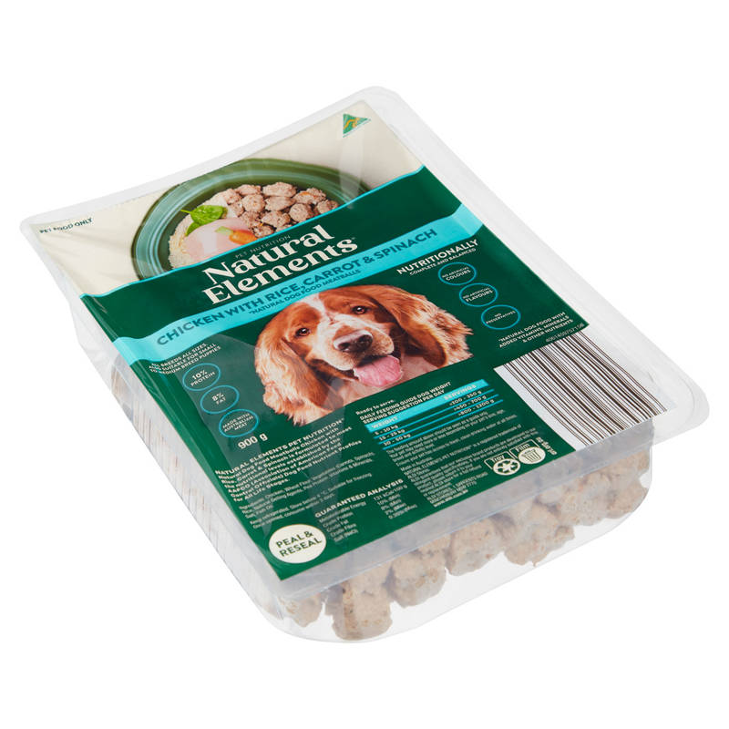 Dog Food Meatballs Chicken with Rice, Carrot and Spinach 900g