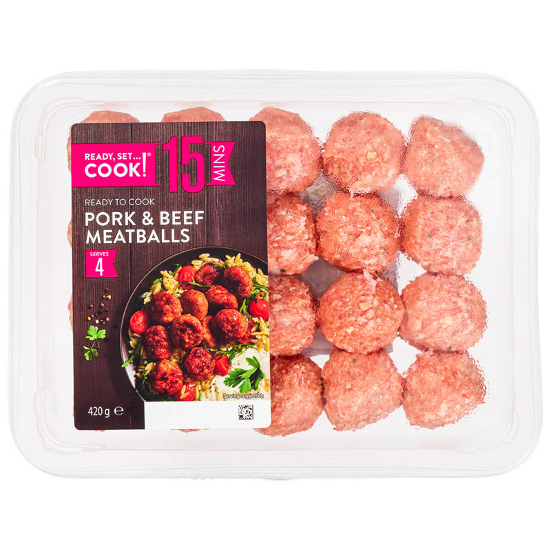 READY, SET…COOK! Pork and Beef Meatballs 420g