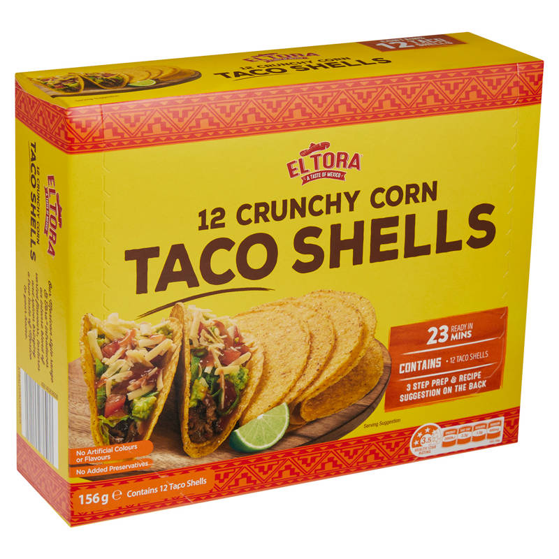 Crunchy Corn Taco Shells 12 Pack 156g