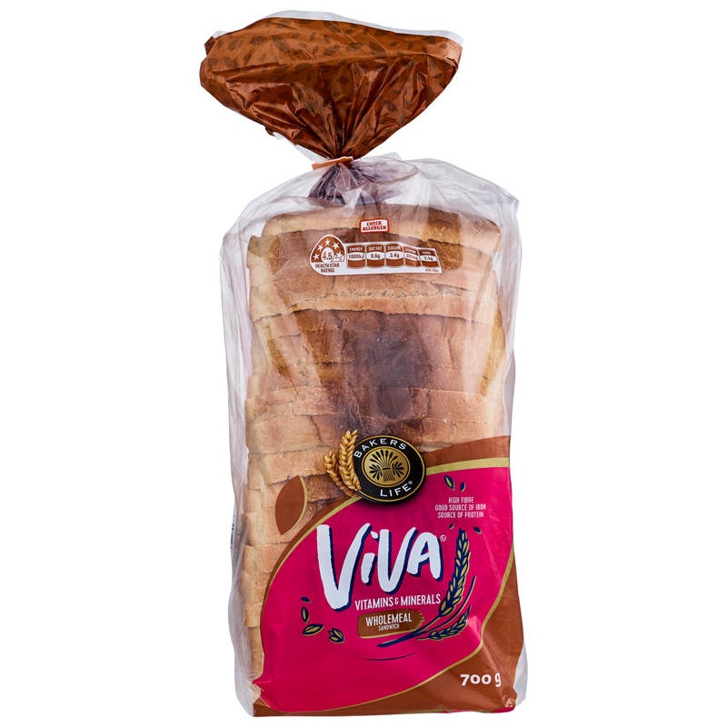 VIVA Viva Wholemeal High Fibre Vitamins & Minerals Sandwich 700g