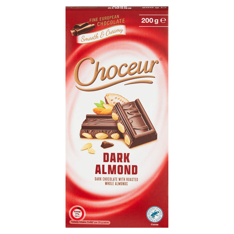 Dark Almond Chocolate Block 200g