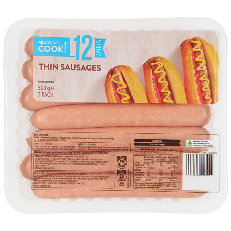 READY, SET…COOK! Thin Sausages 500g