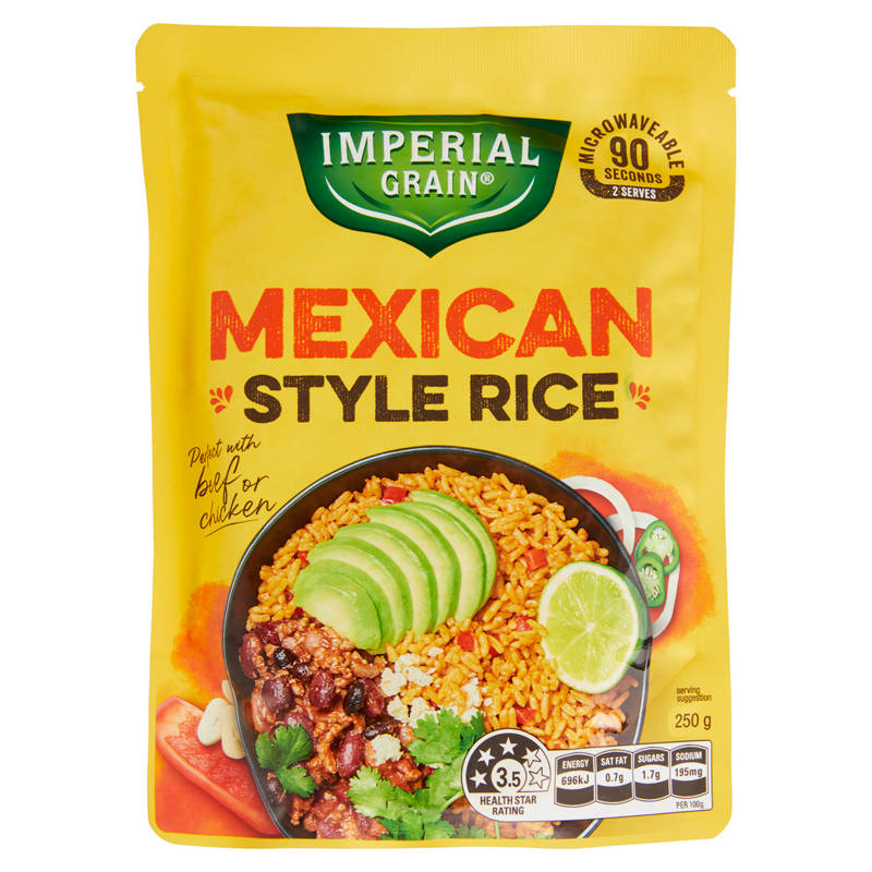 IMPERIAL GRAIN Microwave Rice Pouch Mexican 250g