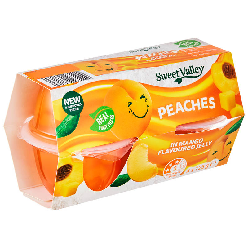 SWEET VALLEY Peach in Mango Jelly 4 Pack 125g