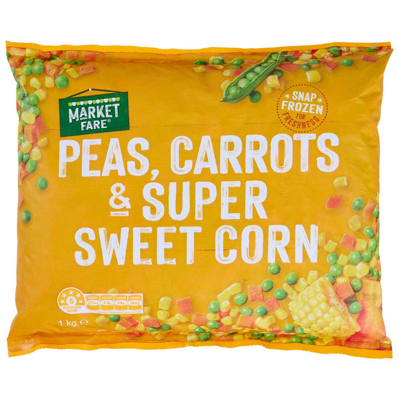 MARKET FARE Peas, Carrots & Super Sweet Corn 1kg