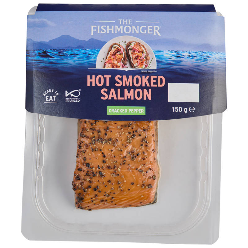 THE FISHMONGER Cracked Pepper Hot Smoked Salmon 150g