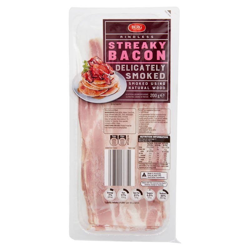 BERG Streaky Bacon 200g