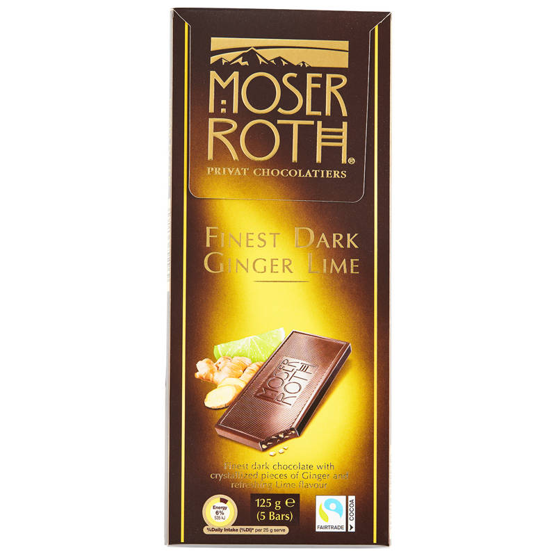 Dark Ginger Lime Chocolate Block 125g