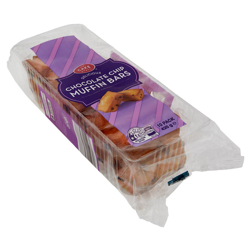 THE CAKE STALL Choc Chip Muffin Bars 10 Pack 420g