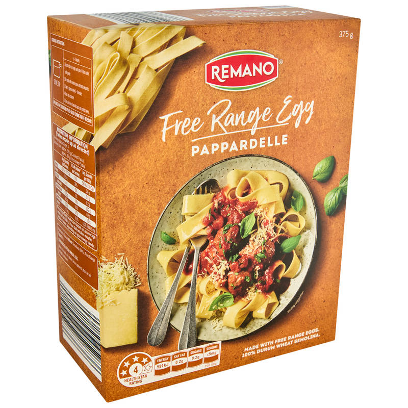 REMANO Free Range Egg Papardelle 375g