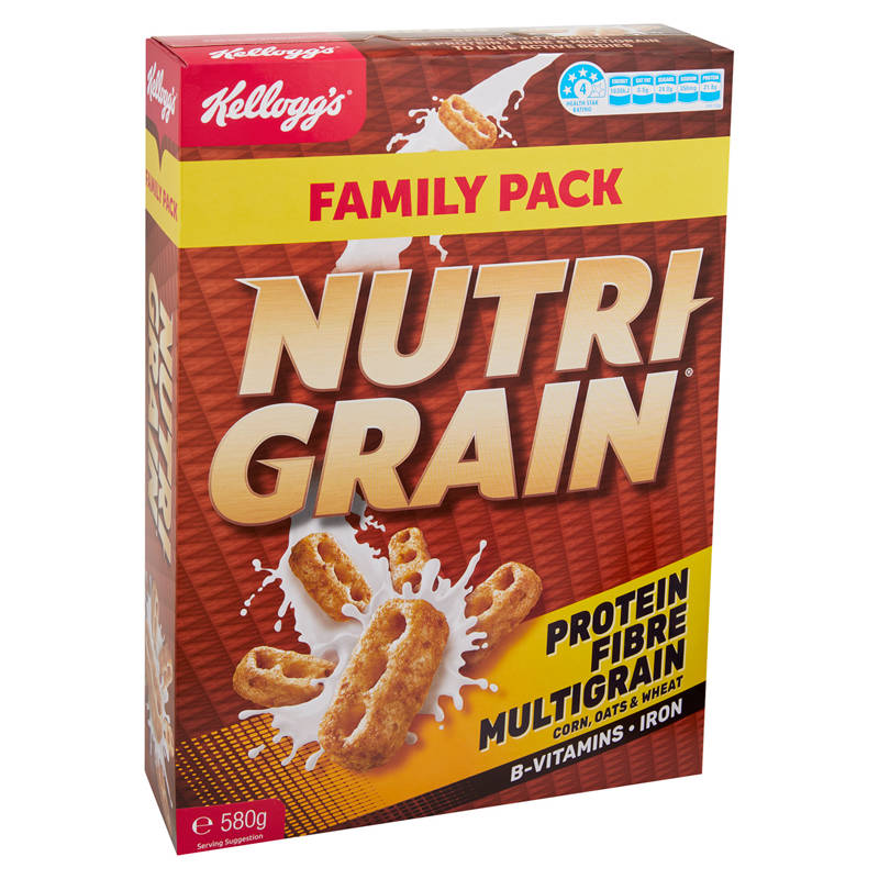 KELLOGG'S Nutri-Grain Breakfast Cereal 580g
