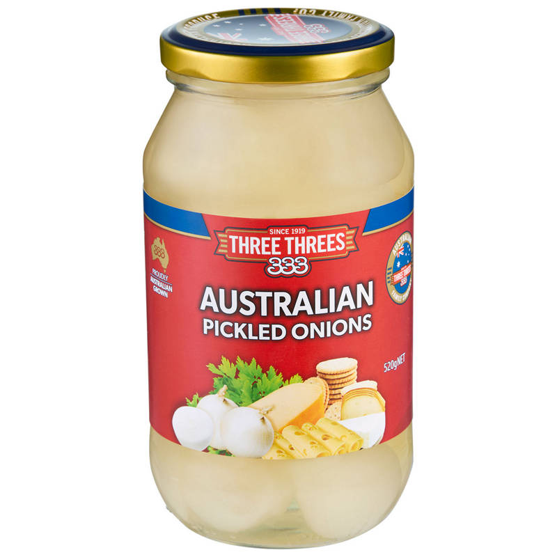 THREE THREES Australian Pickled Onions 520g