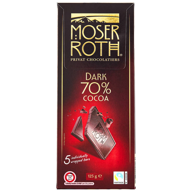 Finest Dark Chocolate 70% Cocoa  5 Pack 125g
