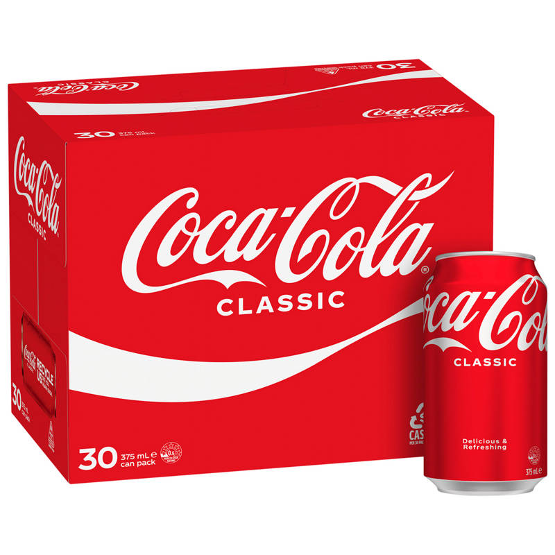 COCA-COLA Coca-Cola Classic Soft Drink Multipack Cans 30x375mL