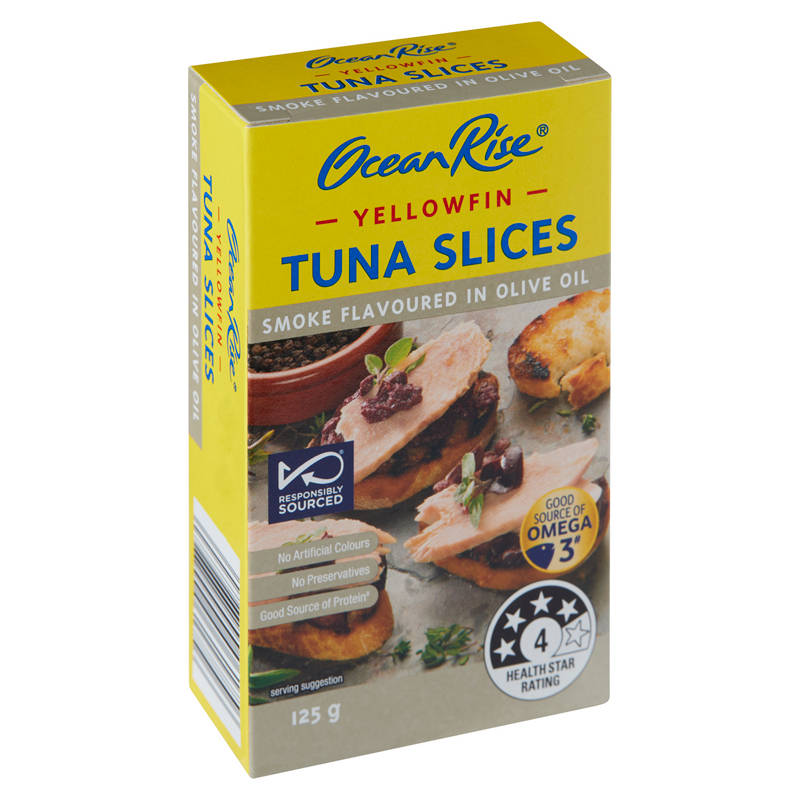 OCEAN RISE Yellowfin Tuna Slices Smoke Flavoured In Olive Oil 125g