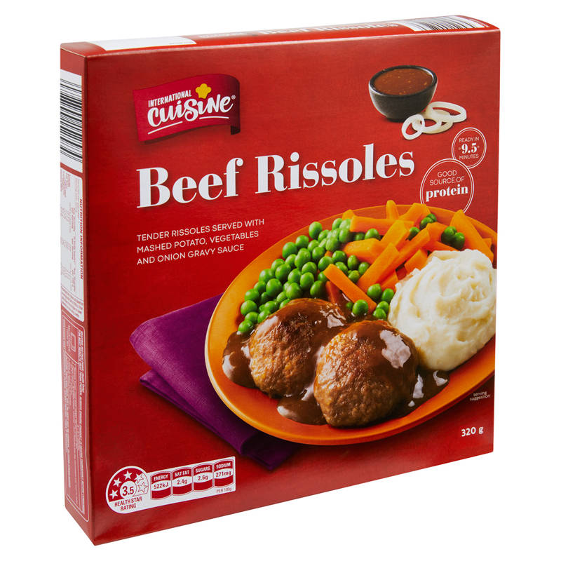 INTERNATIONAL CUISINE Beef Rissoles 320g