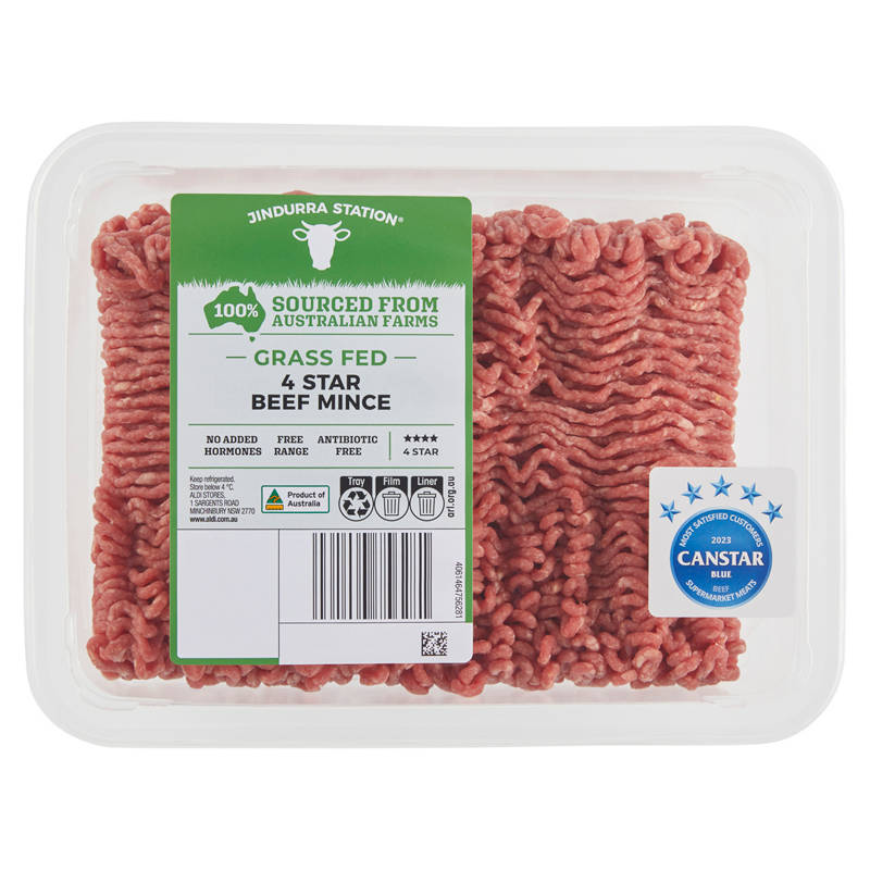 JINDURRA STATION 4 Star Grass Fed Beef Mince 500g