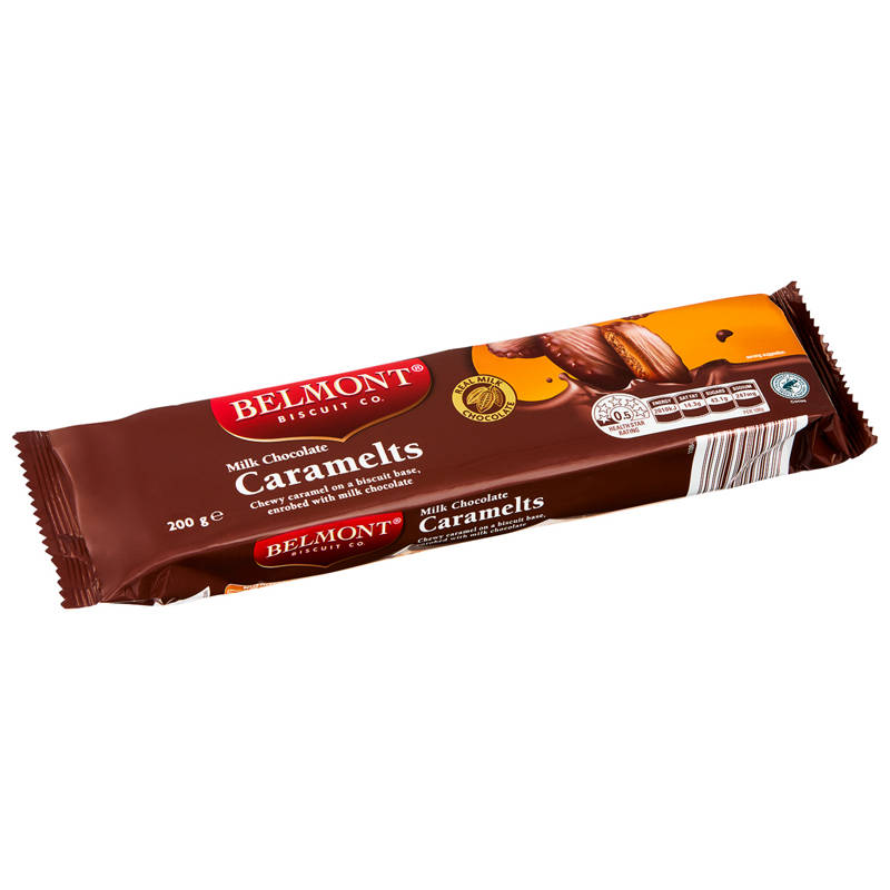 BELMONT BISCUIT CO. Milk Chocolate Caramelts Biscuits 200g