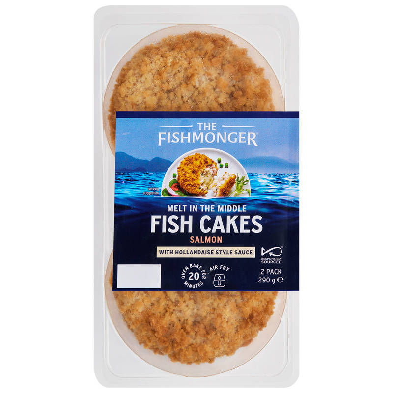 THE FISHMONGER Melt in the Middle Fish Cakes Salmon & Hollandaise 2 Pack 290g