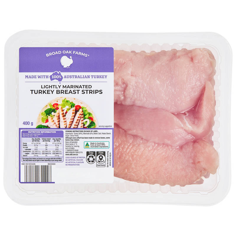 Turkey Breast Strips 400g