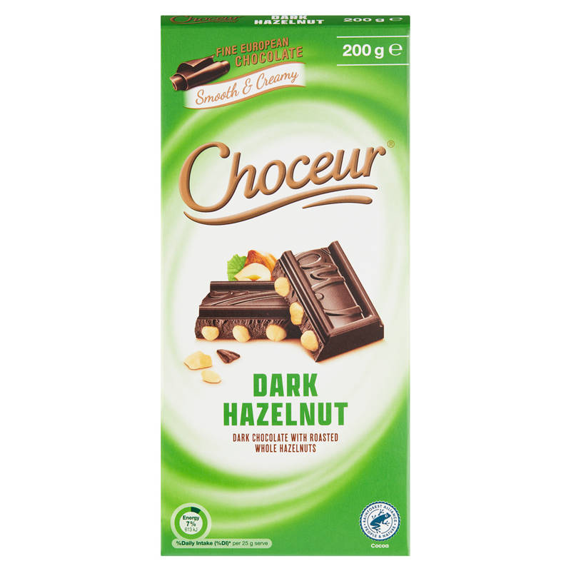 Dark Hazelnut Chocolate Block 200g