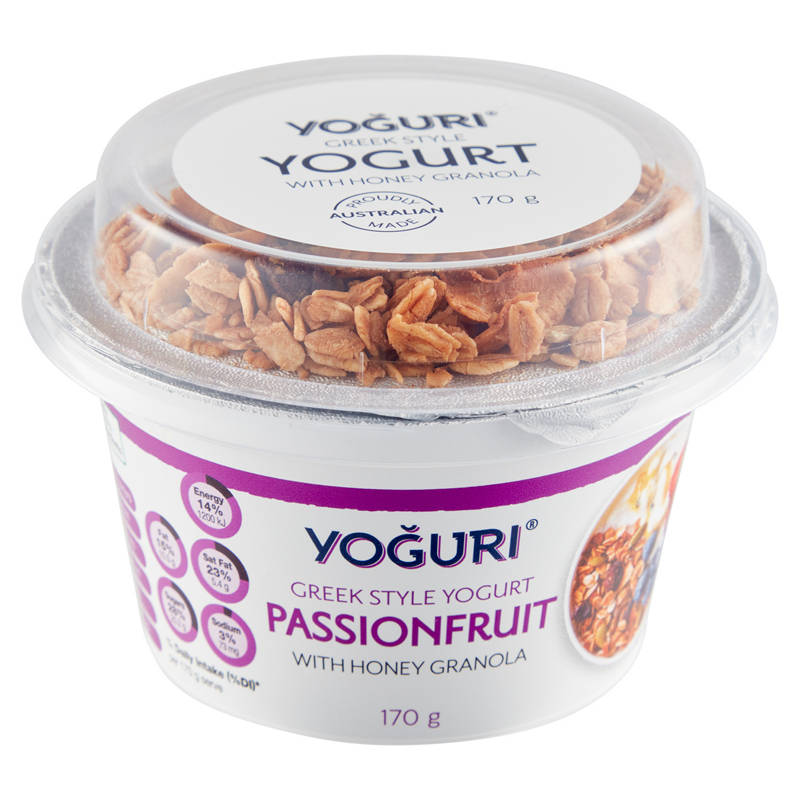 Passionfruit Greek Style Yogurt with Honey Granola 170g