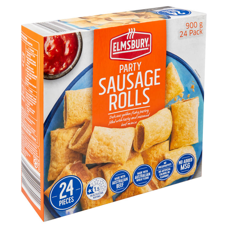 ELMSBURY Party Sausage Rolls 24 Pack 900g