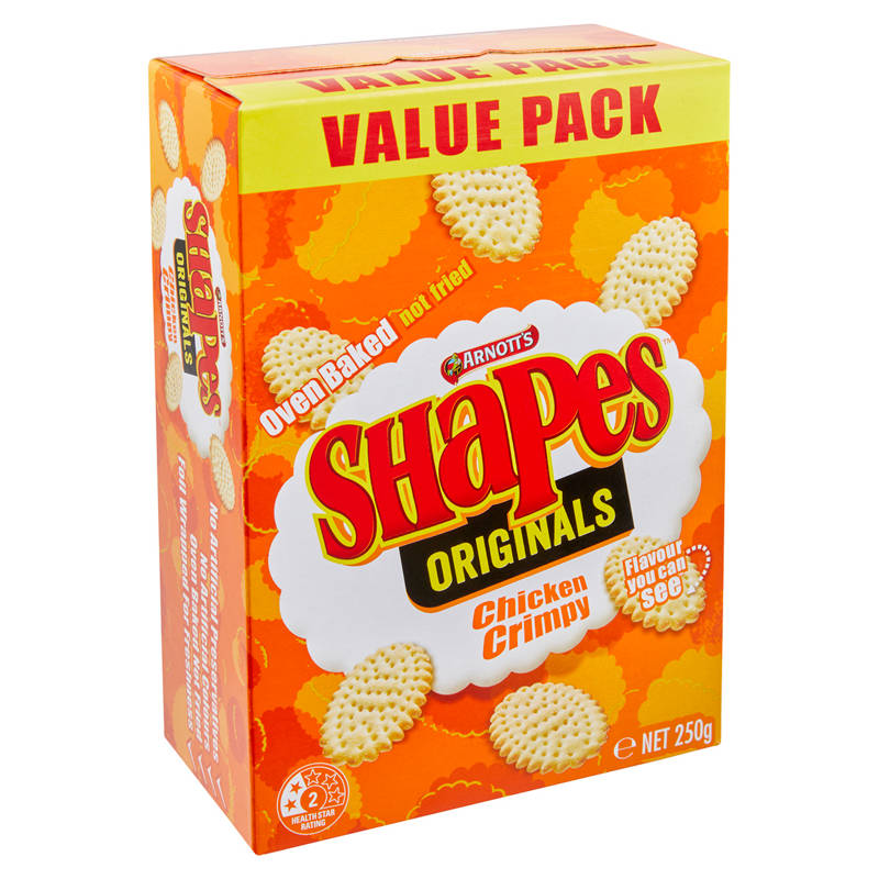 ARNOTT'S Shapes Chicken Crimpy Cracker Biscuits 250g