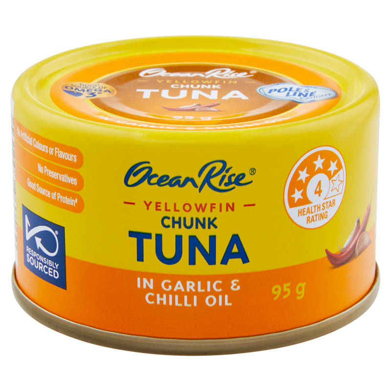 Yellowfin Tuna Chunks in Garlic & Chilli Oil 95g