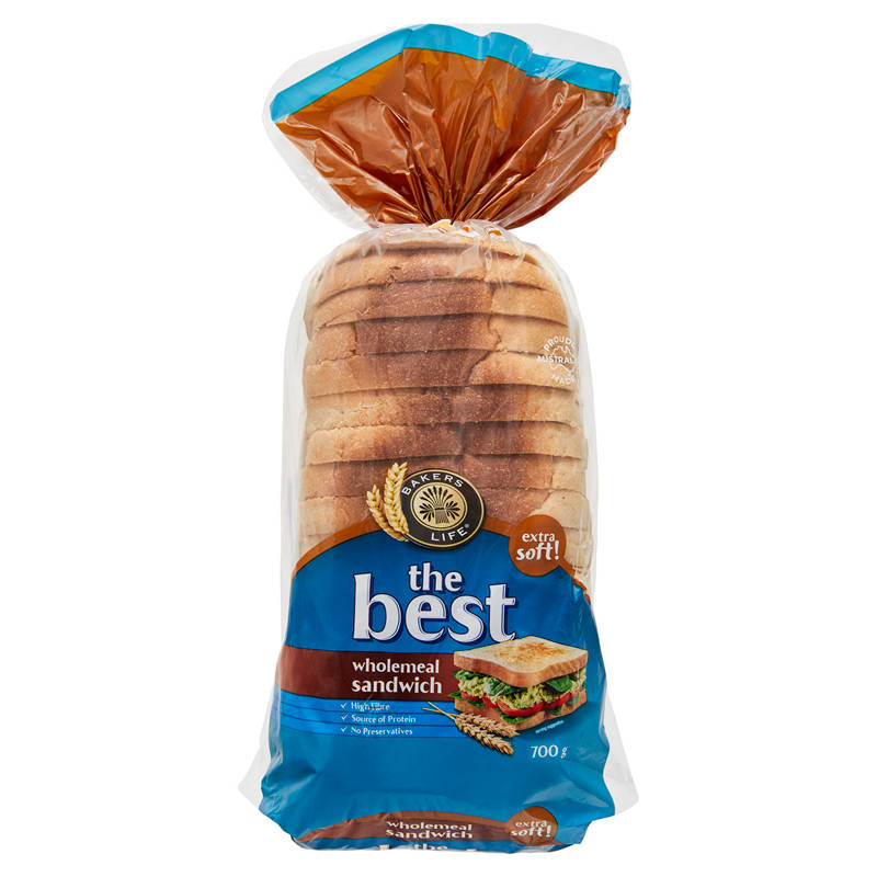 BAKERS LIFE The Best Wholemeal Sandwich Bread 700g